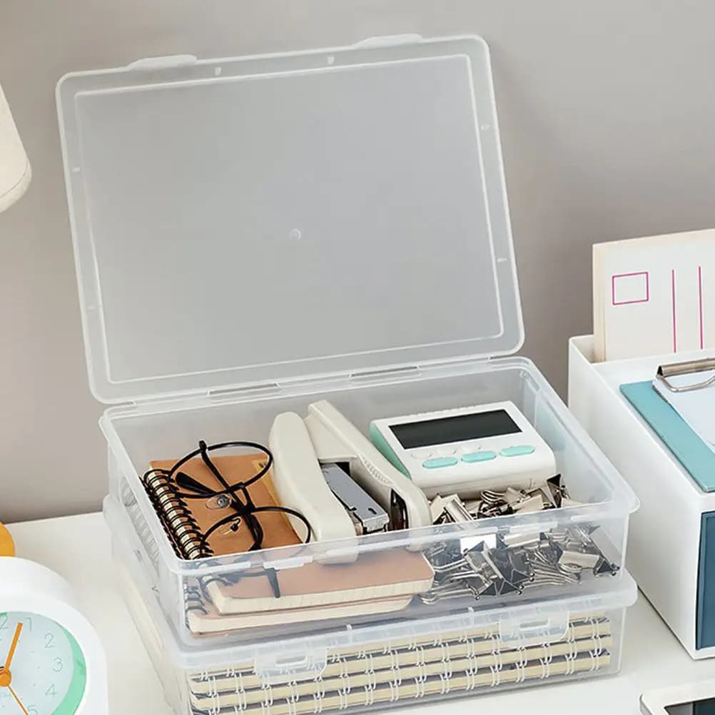 Desk Organizer Plastic Storage Box for Cosmetics Sundries Daily Necessities Home Office Desktop File Organizer Wear-Resistant