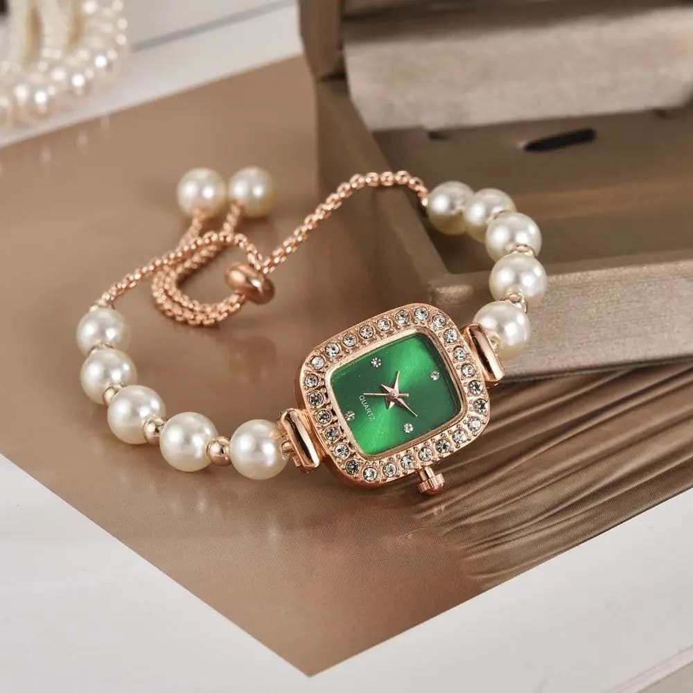 Rhinestone Quartz Watches Diamond Studded Watch Strap with Adjustable Bracelet Women Wristwatch Square Shaped Watch Women Girl
