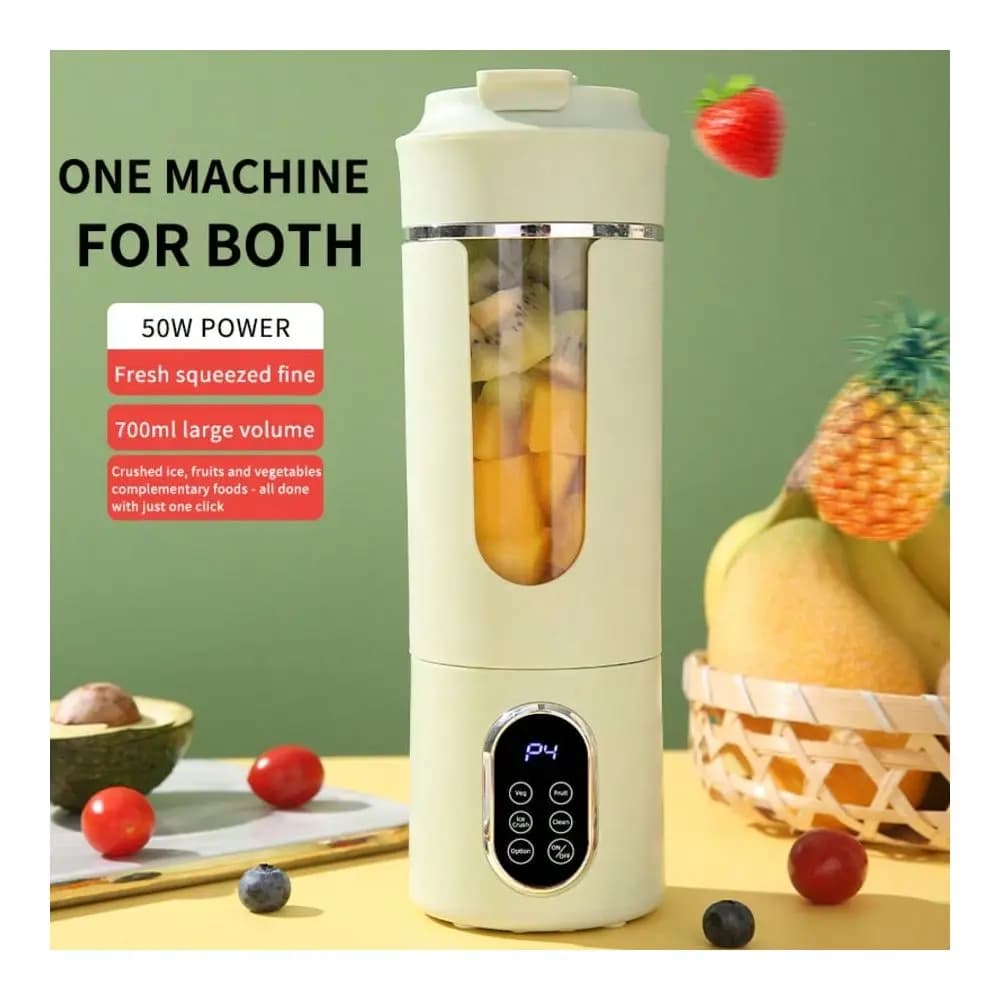 Frullatore elettrico portatile ricaricabile tramite USB, multifunzionale, con batteria al litio integrata, ideale per preparare succhi mentre sei in movimento