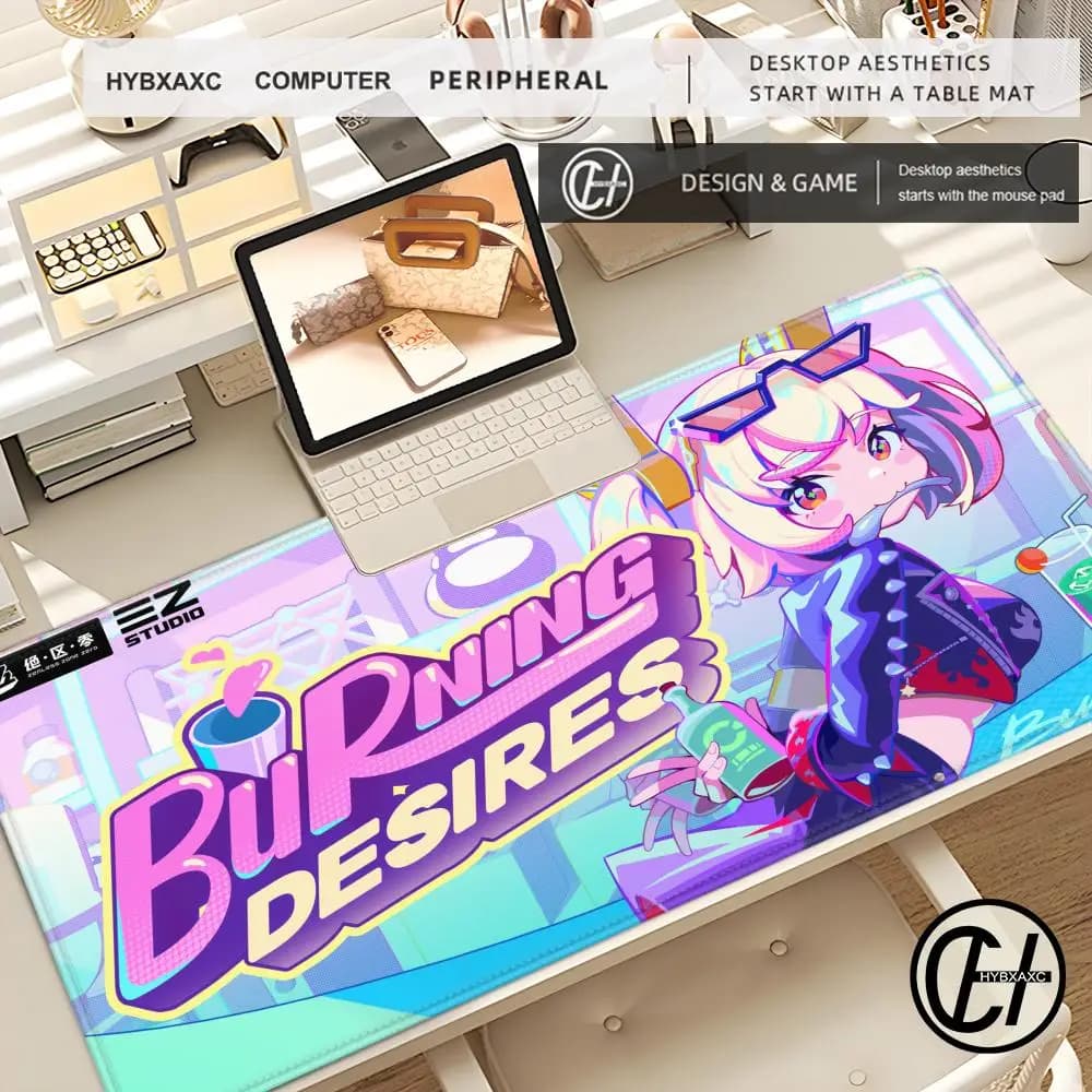 Tappetino per mouse PC Computer Accessori da gioco Kawaii Tappetino per mouse Burnice Bianco ZZZ Tappetino per tastiera Zenless Zone Zero Anime Girl Tappetino per desktop