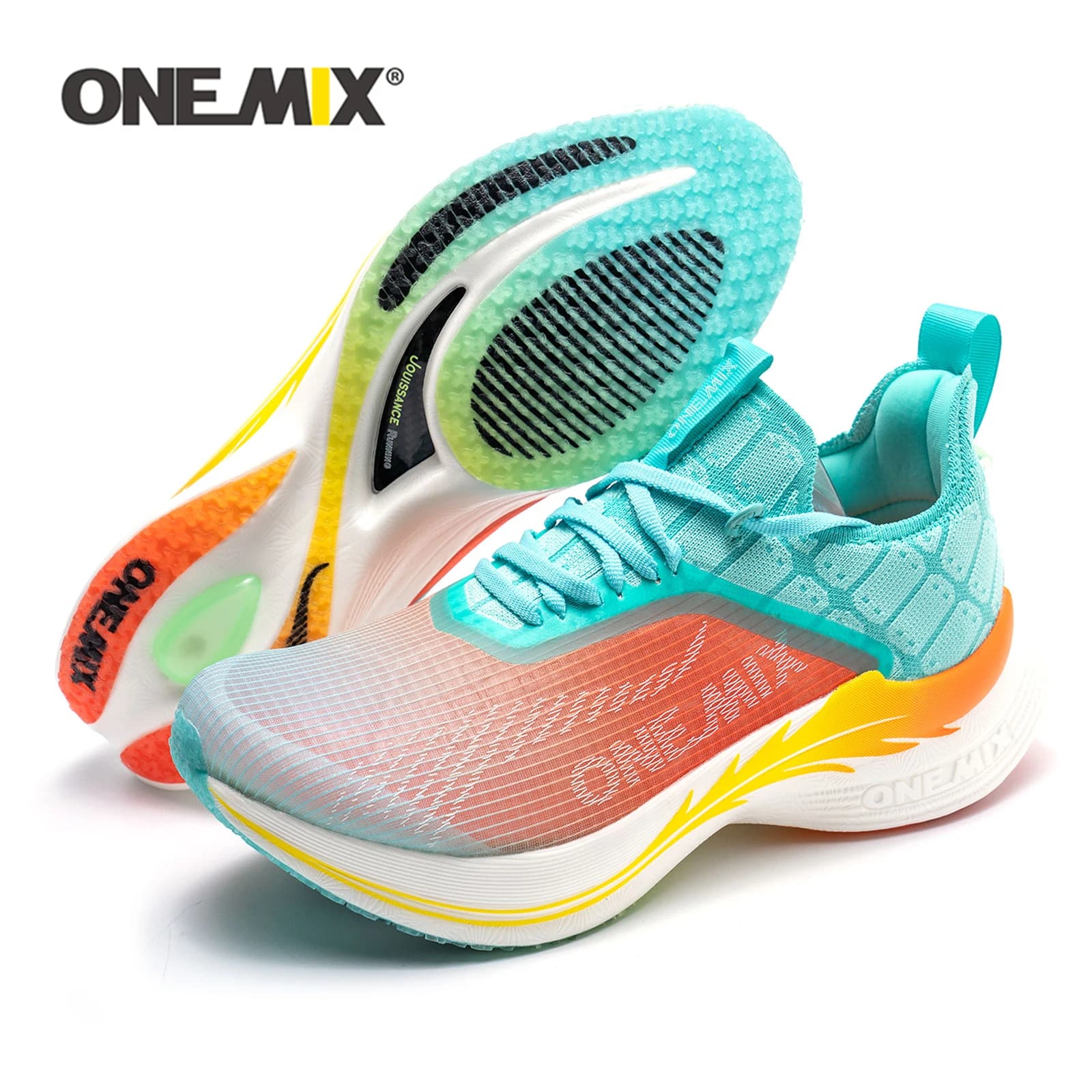ONEMIX Scarpe da corsa da uomo per uomo Breathalbe Scarpe da jogging sportive da atletica Scarpe da ginnastica professionali ultraleggere da allenamento con piastra in carbonio