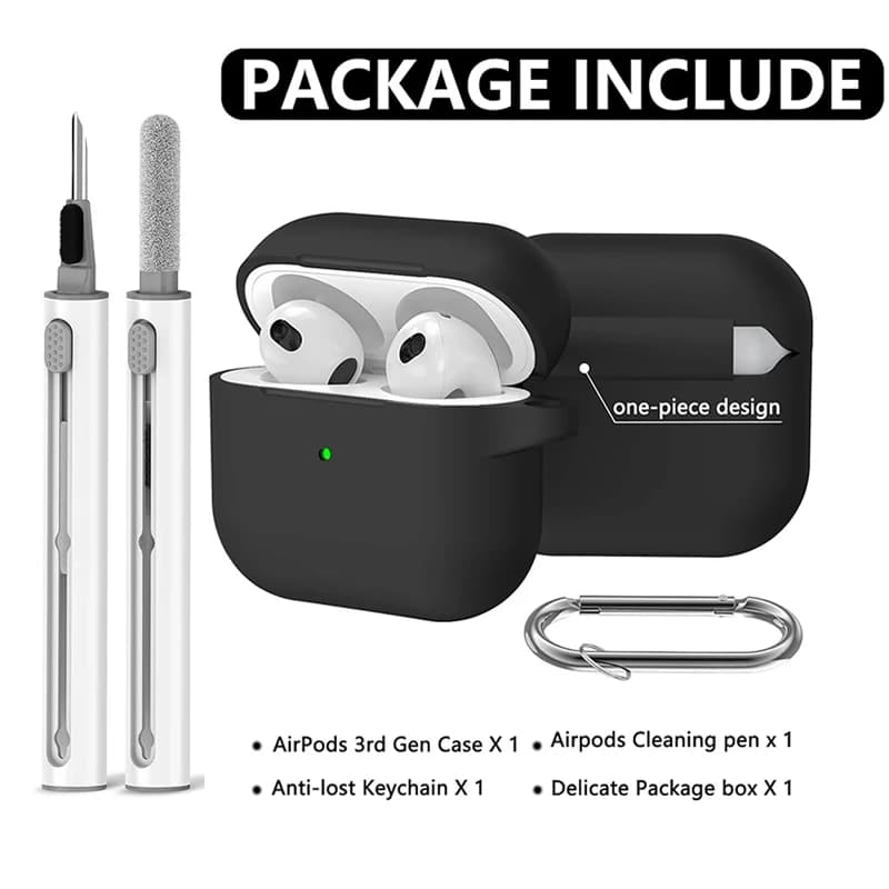Custodia AirPods Pro con kit di pulizia, custodia protettiva in morbido silicone per custodia Apple AirPod Pro 2a/1a generazione per donna uomo