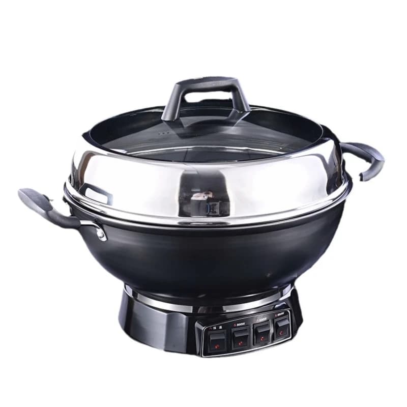 Electric wok household uncoated cast iron cooking, frying and frying electric heating pan multi-functional integrated wok
