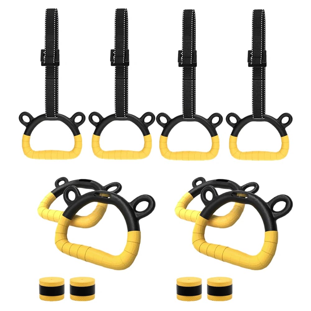 Gym Ring Buckles with Adjustable Straps Pull Up Gym Rings Multi-Function Strength Training Equipment for Home Gym