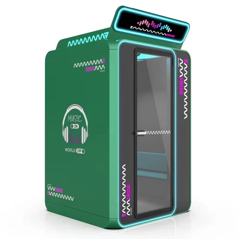 Self-service Modern Soundproof Karaoke Machine With LED Display QR Code Payment Modular Design For Bar Cafe Karaoke Booth