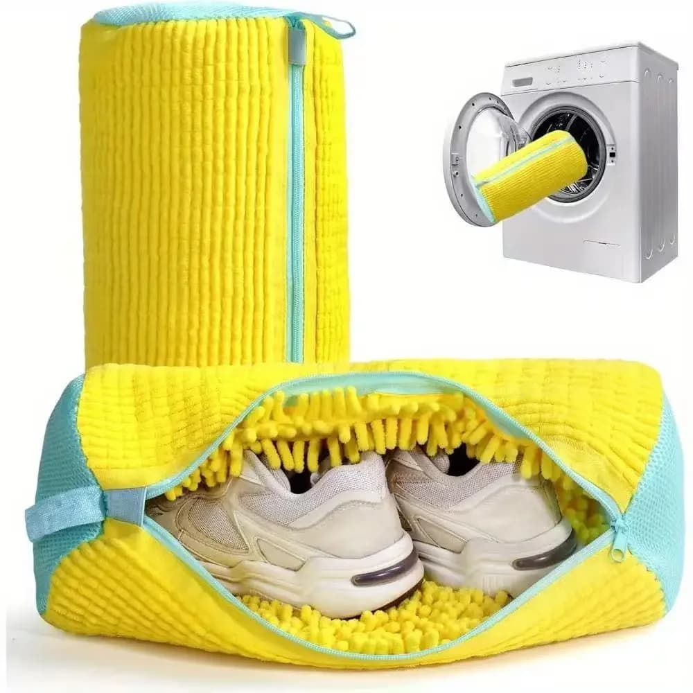 1/4 Pezzi Sacchetto per Lavaggio Scarpe con Chiusura a Cerniera, Sacchetto per Pulizia Scarpe, per Lavatrice, per Sneaker e Fibre Morbide