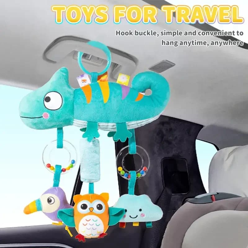Sonagli da appendere per bambini Giocattoli da appendere a spirale per animali dei cartoni animati con campanello che suona l'auto per neonati appena nati
