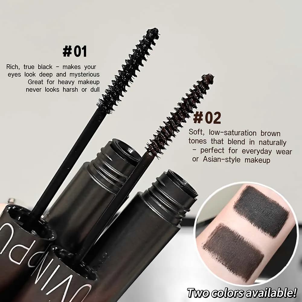 CAPPUVINI Waterproof Mascara Natural Curling Lengthening Non-Clumping Smudge Proof Volumizing Eyelash Makeup Daily Use