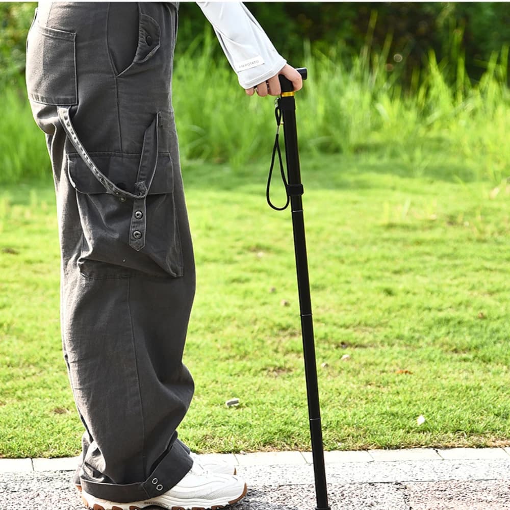 Ultralight Folding Trekking Stick - Trekking Stick adjustable in 4 sections with non-slip rubber tip, perfect for backpack and outfit