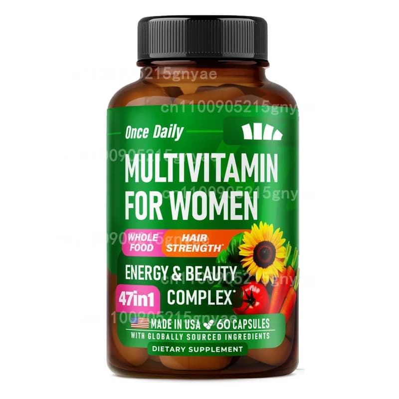 Multivitamina femminile, supporta energia e salute immunitaria, integratori giornalieri multivitaminici non OGM, 60 capsule vegetariane