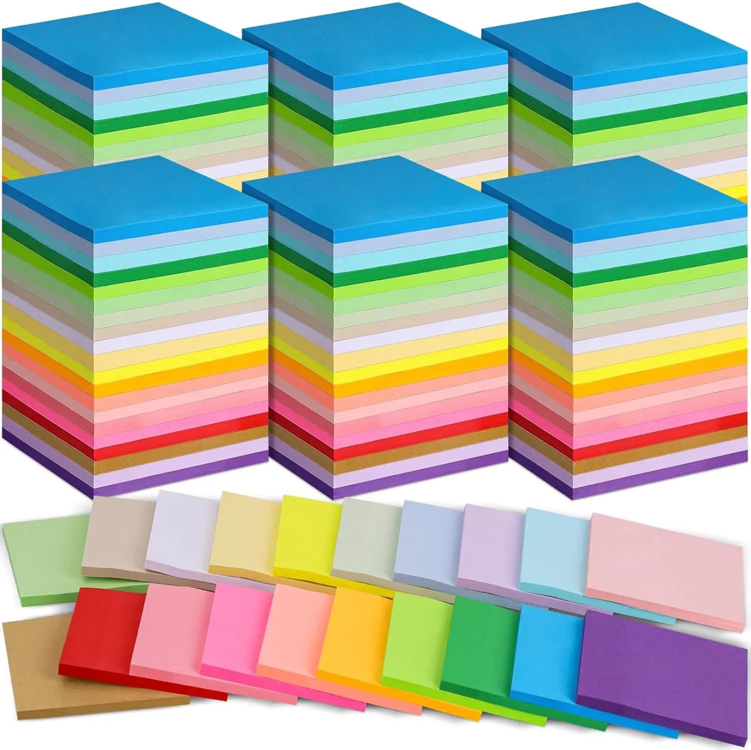 Sticky Notes Bulk 100 Pack 3x3 in Self-Stick Note Pads 20 Colors 50 Sheets/Pad for Office School Home