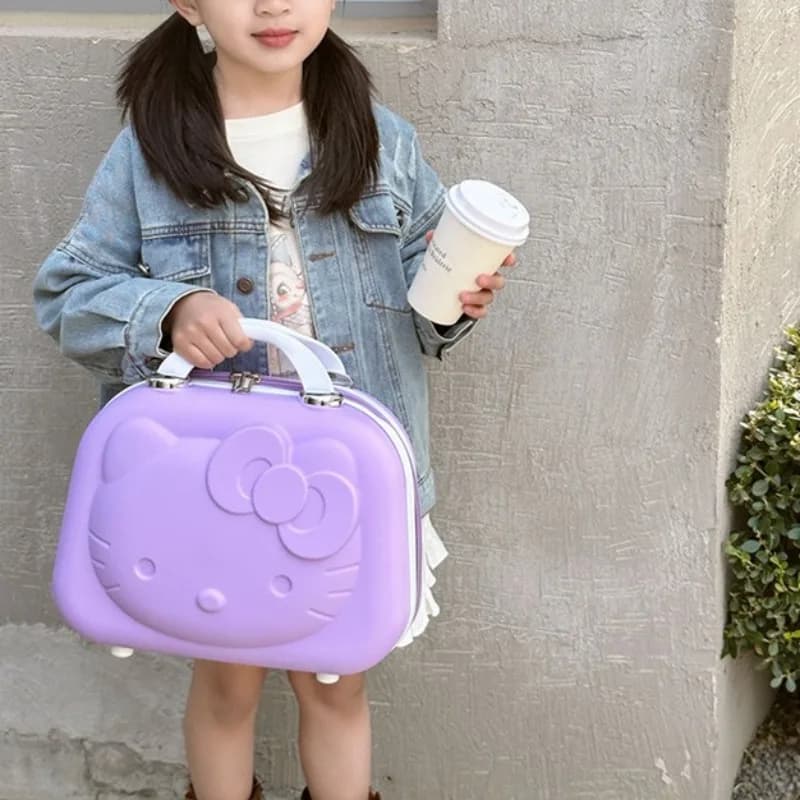 Graziosa Valigetta per Trucco Hello Kitty, Elegante Custodia Cosmetica KT Portatile, Scatola per Cosmetici Impermeabile di Grande Capacità, Regalo