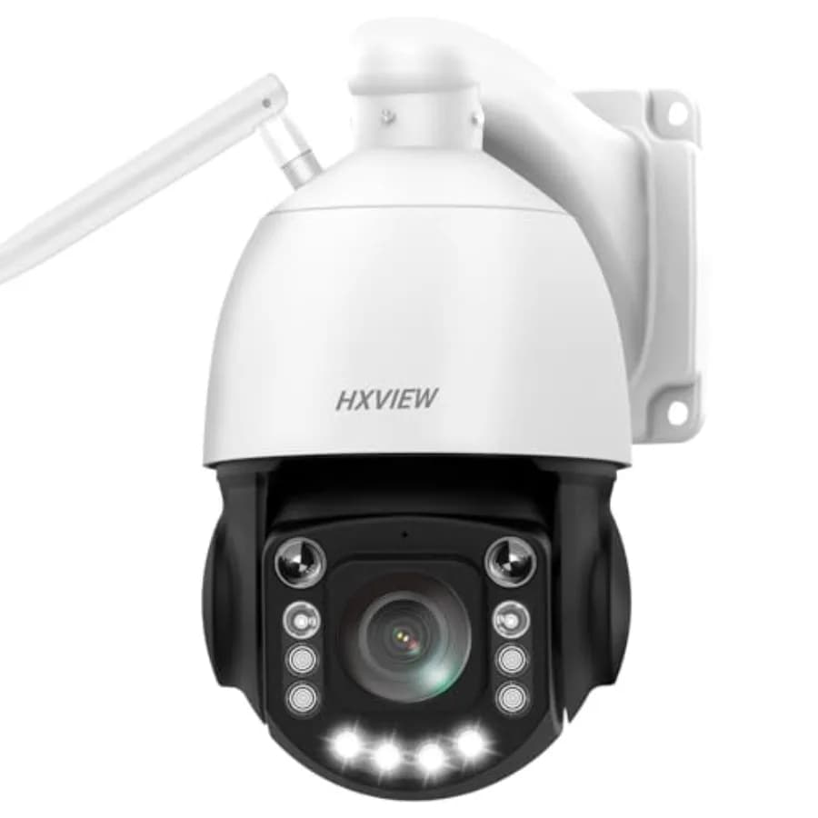 Telecamera di sicurezza PTZ 4K per esterni con zoom ottico 50X, scocca in lega di alluminio, nera, visione notturna IR 1200FT e rilevamento AI di persone/veicoli