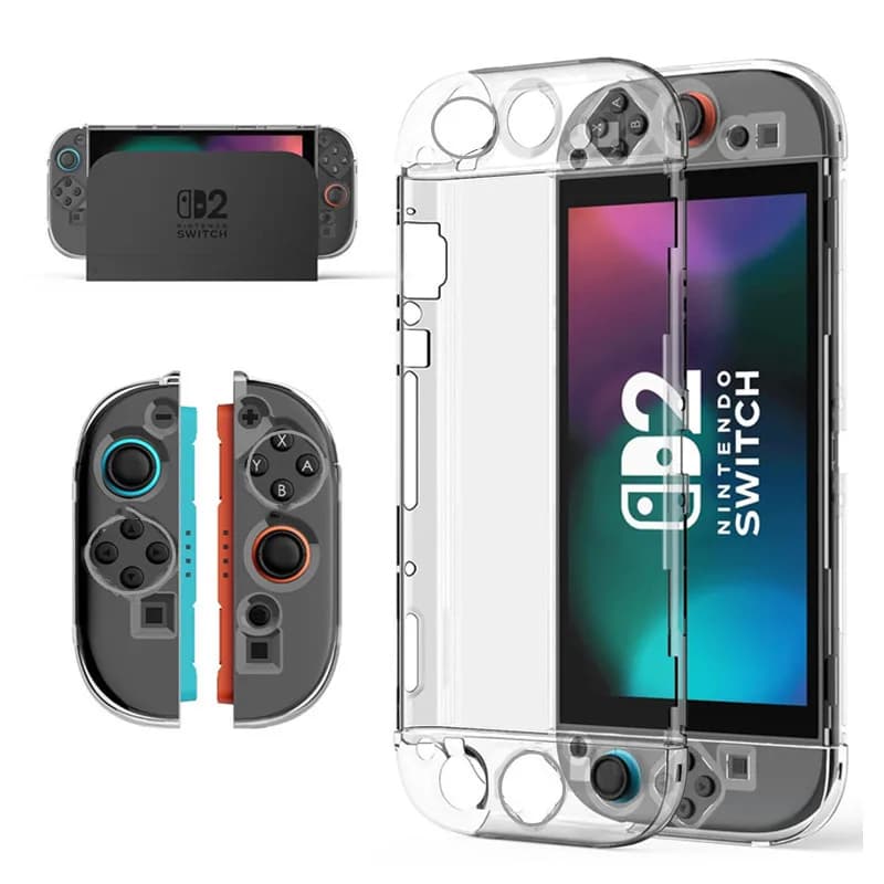 Custodia per armatura in cristallo Switch 2 | Schermatura divisa PC-TPU con durezza 8H per console e Joy-Cons staccati