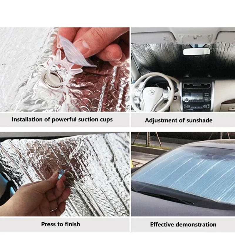 1Pc Thickened Aluminium Foil Car Front Windscreen Sunshade Heat Insulation Sunscreen Curtain Summer Car Supplies
