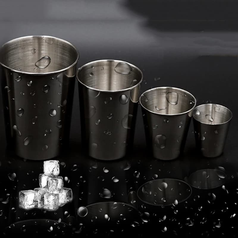 ​ Acciaio inossidabile 30/70/180/320ml Birra Cola Milkshake Tazza per Bar Caffetteria Bicchieri portatili Tazze da campeggio da viaggio all'aperto