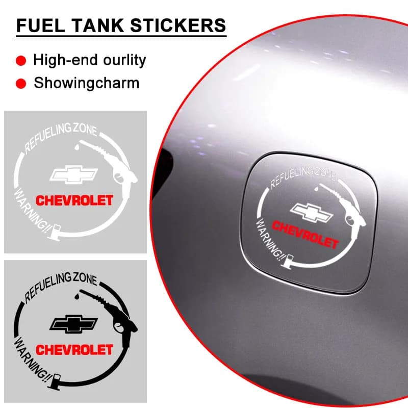 1 pz Distintivo Auto In Vinile Riflettente Tappo Del Serbatoio Del Carburante Adesivi Decal per Chevrolet Malibu Captiva Camaro Trax Blazer Cavalier Silverado