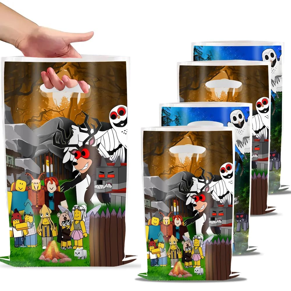 10/20/30 pieces Roblox 99 nights in the forest theme birthday party gift candy bag baby boot bag birthday Goody bags Baby Shower