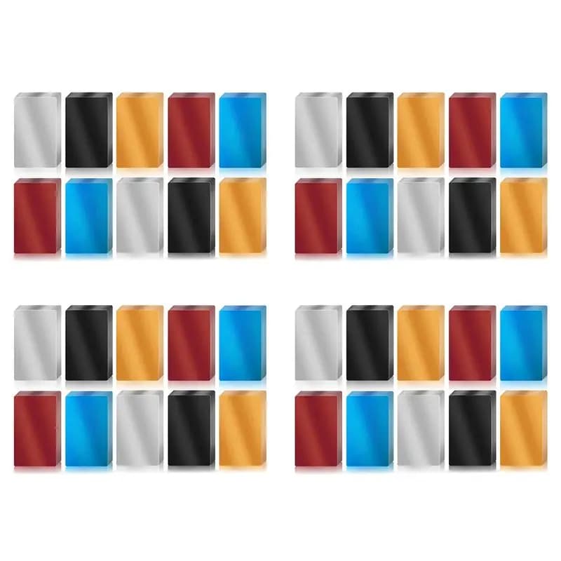 Nuovo Set di 400 Pezzi di Fogli in Alluminio Colorato per Incisione Laser, Biglietti da Visita e Carte Regalo, 86x54x0,2mm (5 Colori)