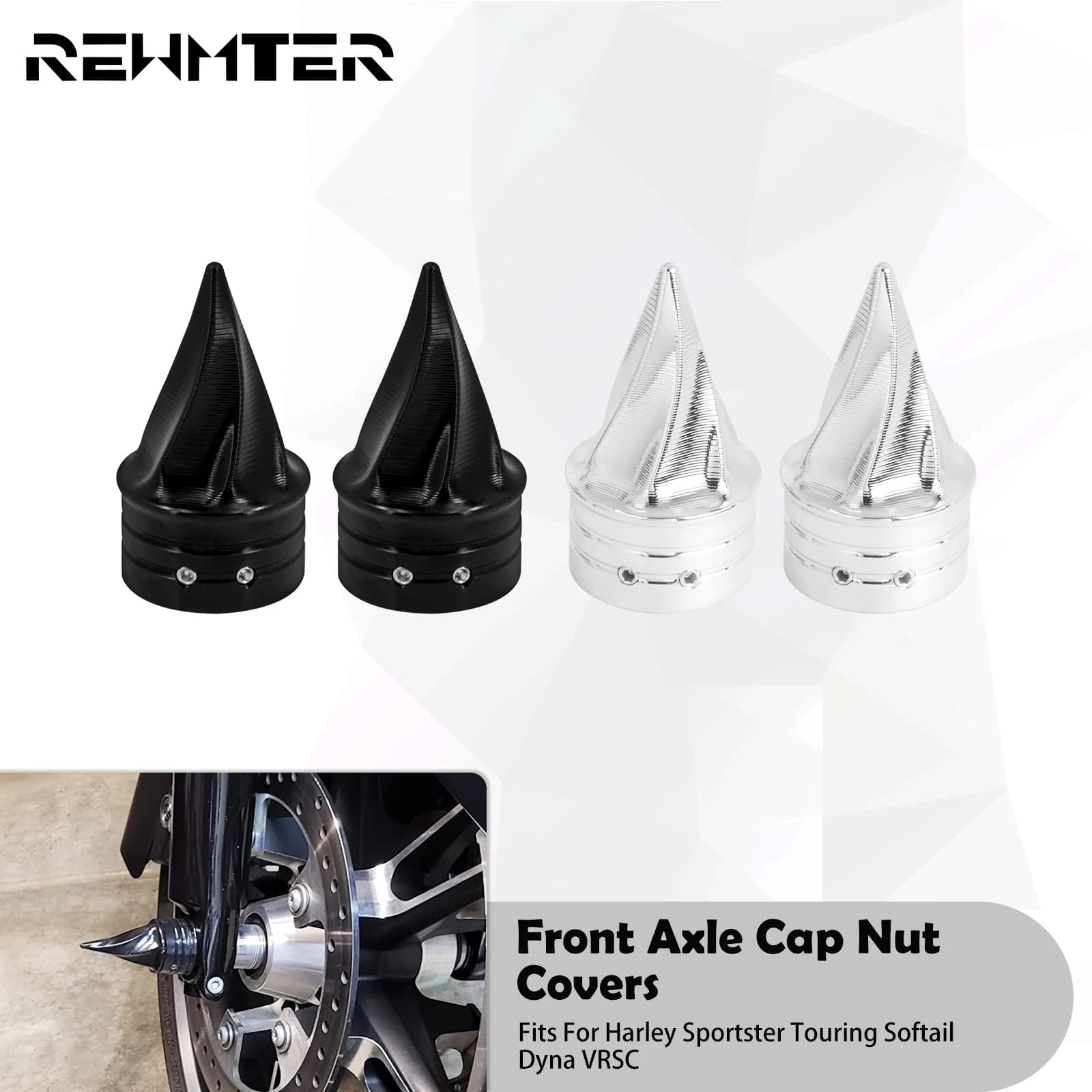 Copri dado per assale anteriore moto tappi intrecciati per Harley Sportster XL Touring Road King FLHX Dyna 08-Up Softail Fat Boy VRSC