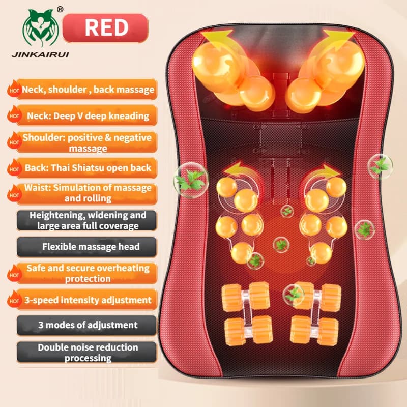 Schiena Vita Colonna cervicale Multifunzionale Corpo completo Collo Spalla Cuscino per massaggio elettrico Impastamento domestico Massaggiatore Shiatsu