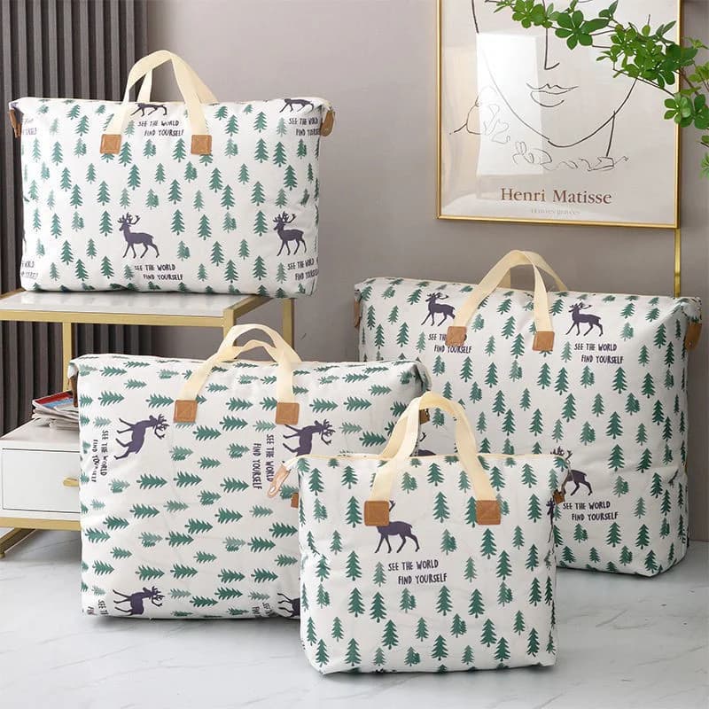 1pc Household Quilt Clothes Storage Bag Thickened Moisture‑proof Large Capacity Bedding Organizer For Moving Packing Use