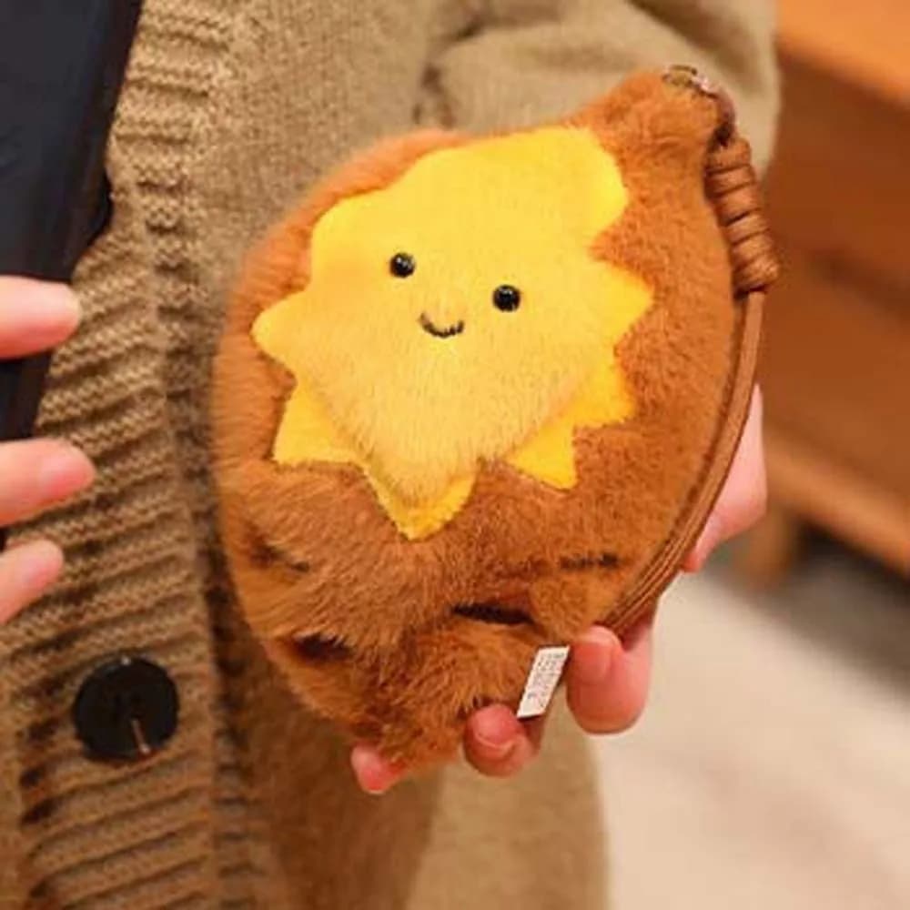Soft Roasted Potato Pendant Cotton PP Keychain cute sweet potatoes Detachable polyester keyring woman