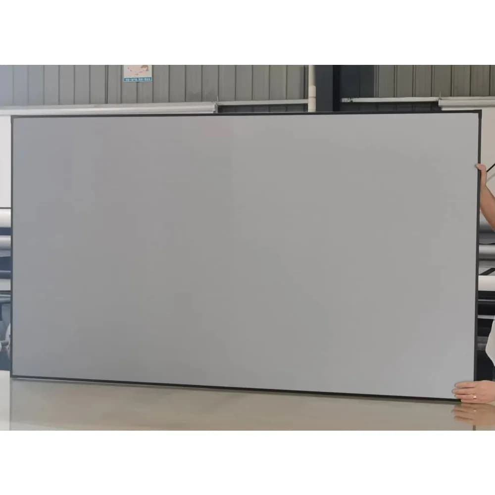 Schermo per proiettore a lungo raggio con luce ambientale in cristallo grigio da 100" con schermo per proiezione a cornice fissa stretta da 10 mm Formato 16:9