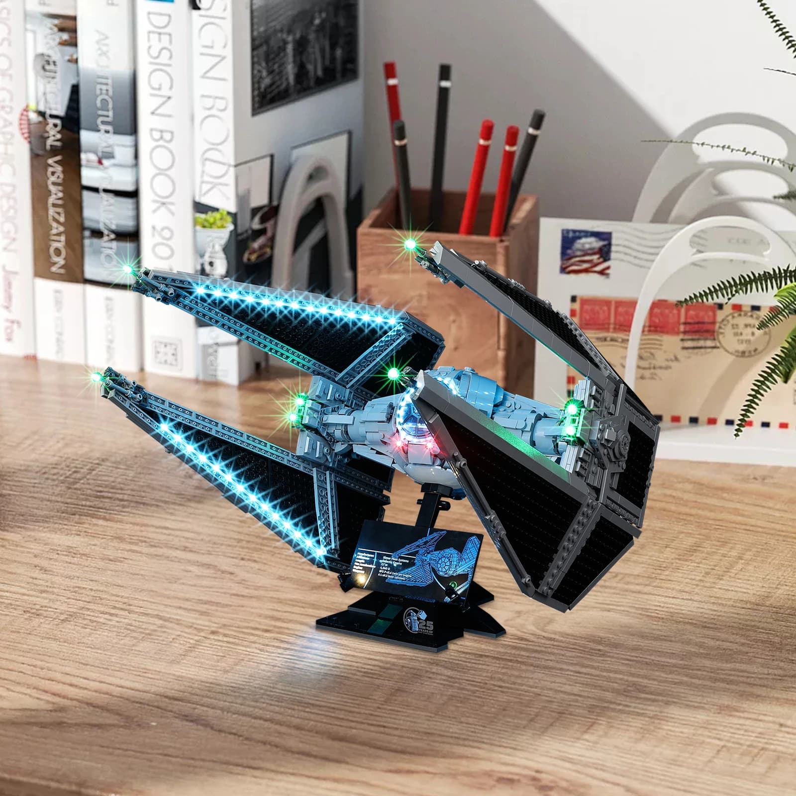 Set di illuminazione a LED senza modello adatto per LEGO Star War TIE Interceptor 75382 (escluso blocchi di costruzione)