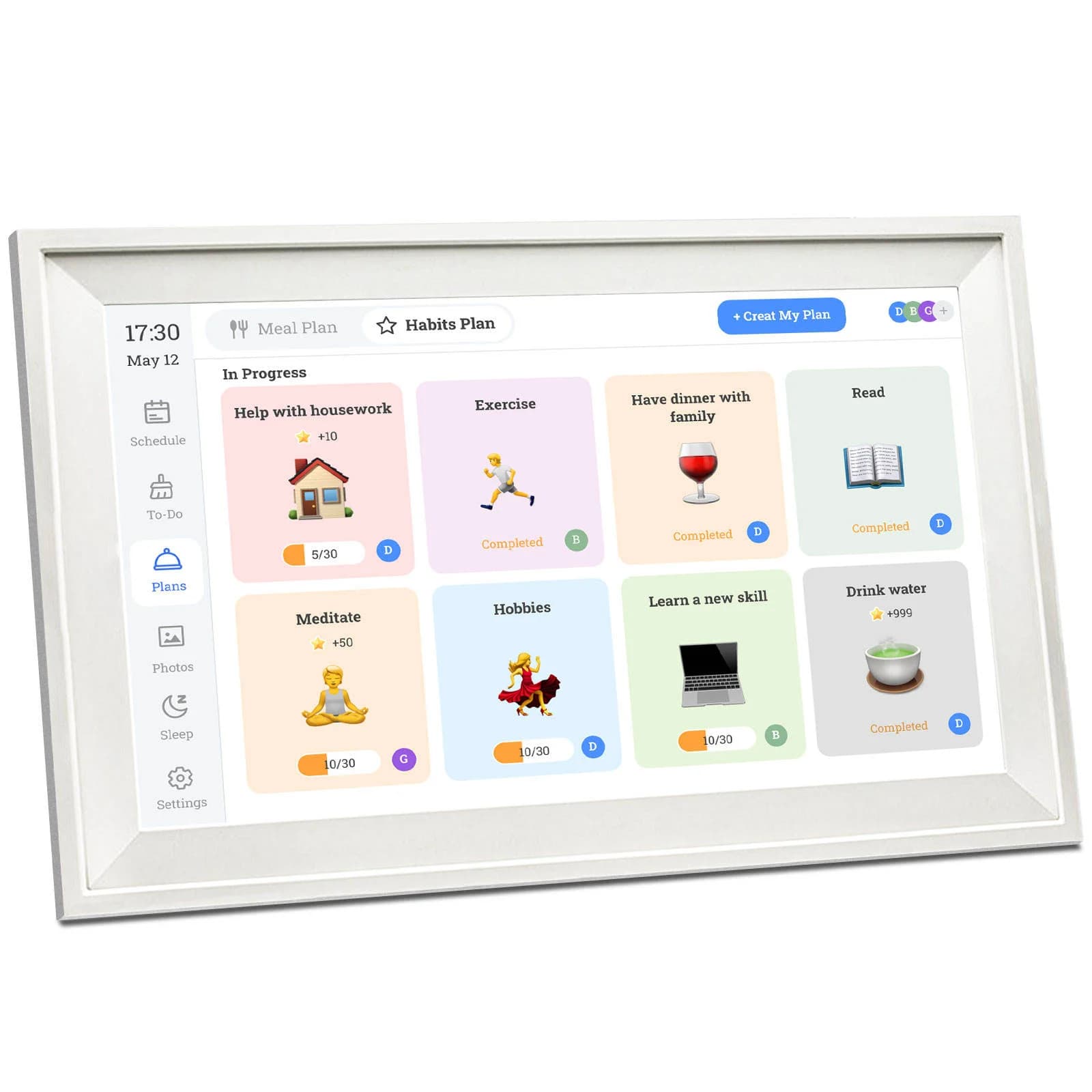 15.6 Inch WiFi Interactive Smart Photo Frame Video Playback Family Schedule Display Digital Calendar-Smart Touch Digital Photo