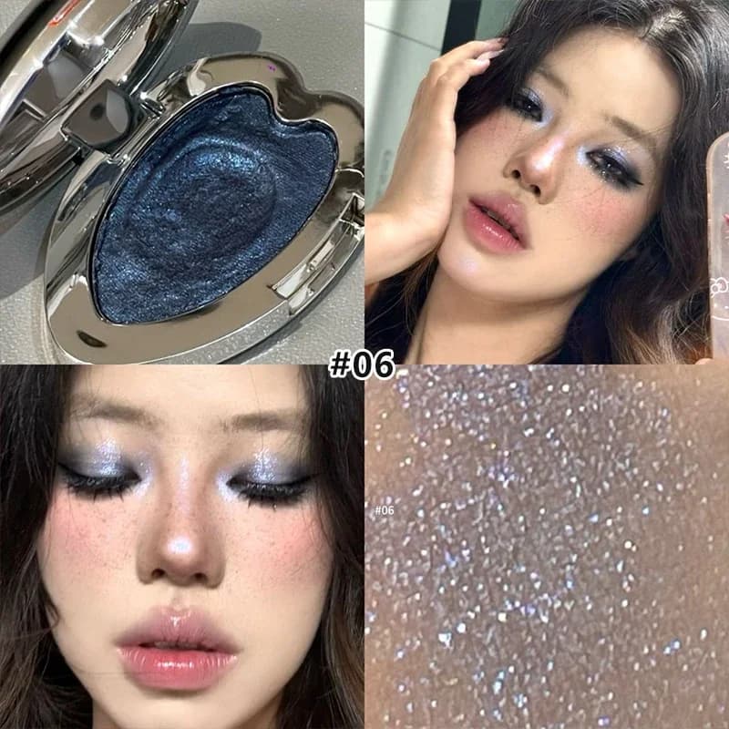 Chameleon Umbrella Metallic Diamond Cream Shiny Evidenzia Glitter Shade Green Blue Eye Makeup Pressed Pigment