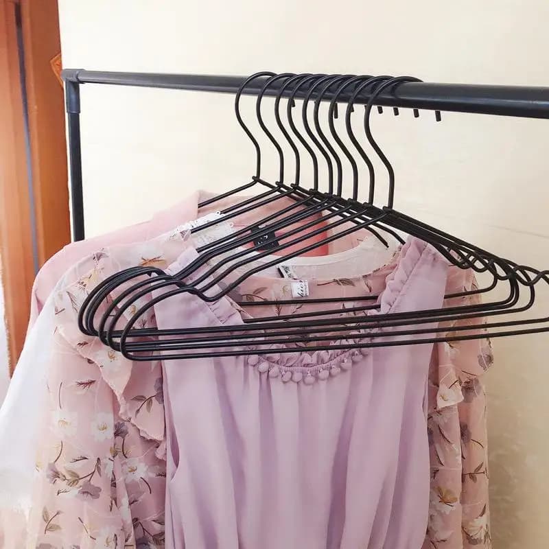Clothes rack in Black Aluminum Alloy Glossy, Slim and Lightweight, for use on Balcony, Dry and Bagnate, Double Use, Minimalist, Space Saving