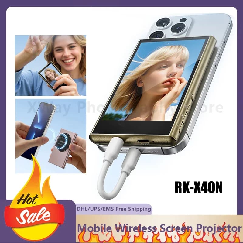 Rx X40N Telefono Mobile Magnetico 5G Wifi Proiettore per schermo a specchio Schermo portatile ad alta definizione di registrazione Fotocamera posteriore per selfie