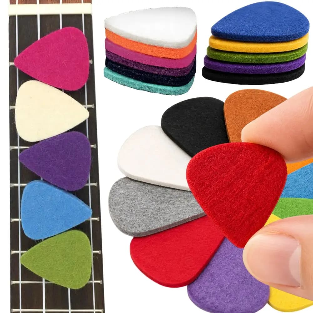 5/10/20pcs Random Color Felt Guitar Picks Tone Plectrum Ukulele Playing Tool YMY