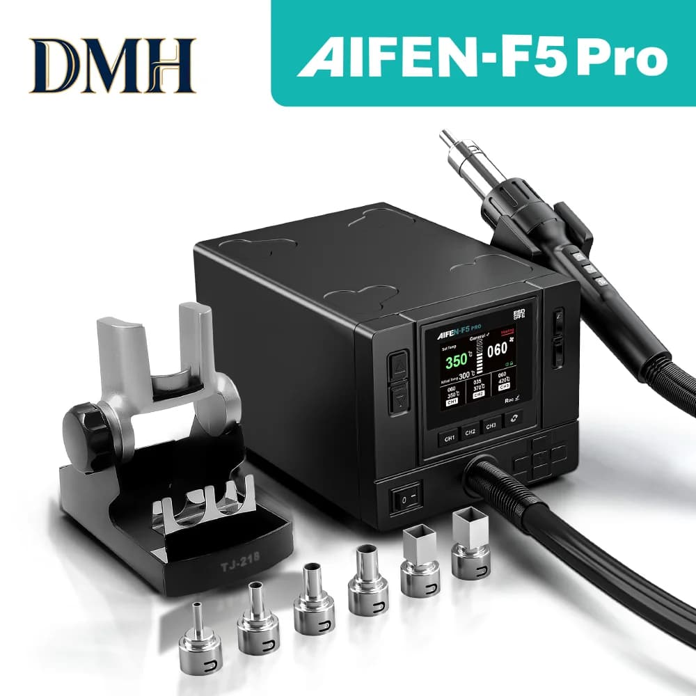 Pistola ad aria calda DMH AIFEN F5PRO 1000W, stazione di rilavorazione BGA 220V / 110V per saldatura SMD SMT, strumenti di riparazione e saldatura a caldo.