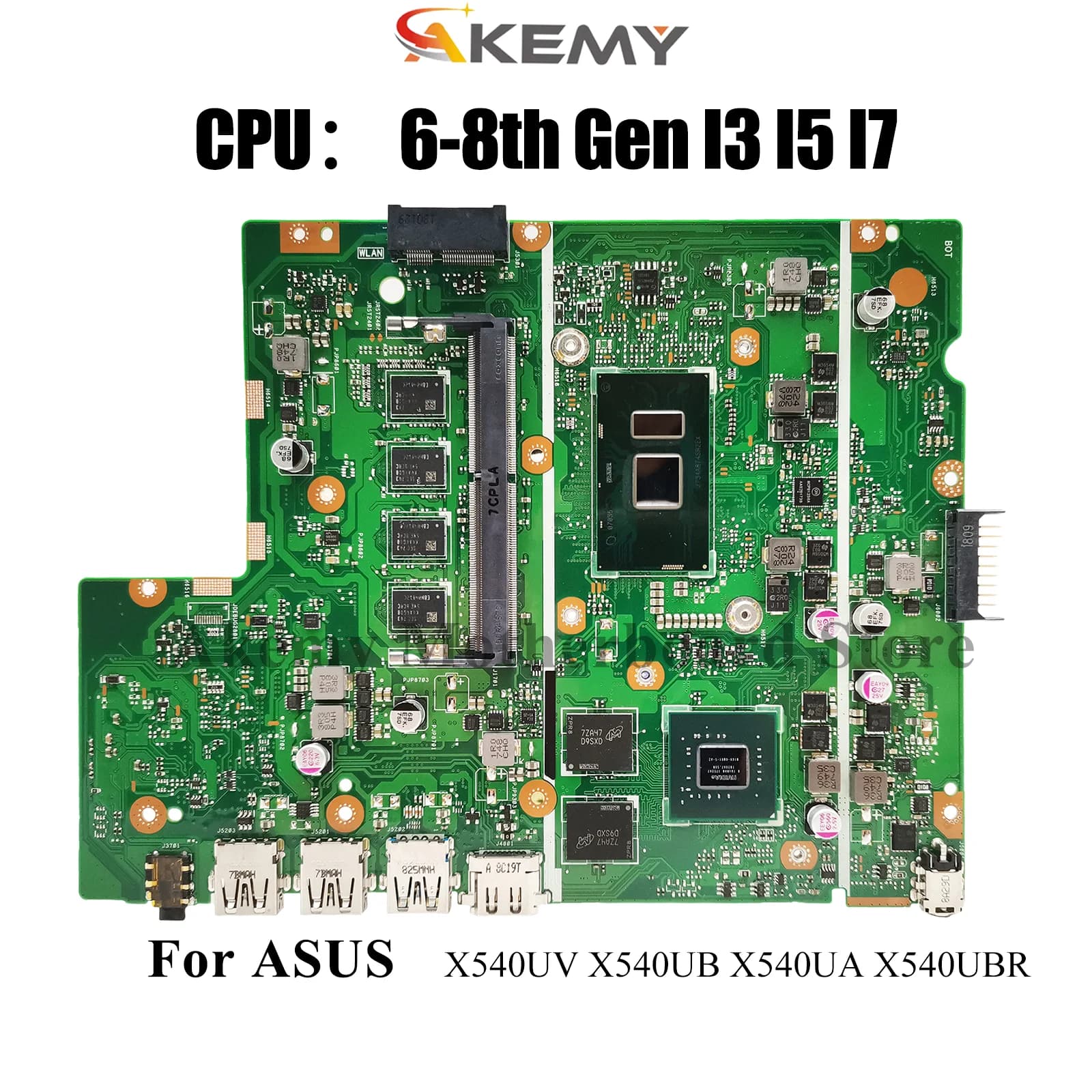 Scheda Madre X540UV per Laptop ASUS F540U X540UBR A540U K540U R540U X540UAR P540U X540U X540UB X500U con CPU I3 I5 I7