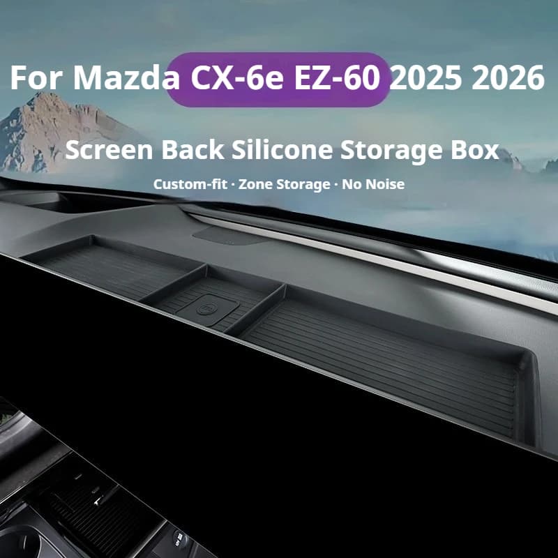 Per Mazda CX-6e EZ-60 2025 2026: Scatola portaoggetti posteriore in silicone per cruscotto, organizer porta fazzoletti, accessori interni auto