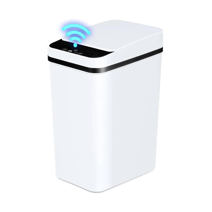 ONEKA Pattumiera da bagno Pattumiera intelligente automatica senza contatto Sensore di movimento Bidone della spazzatura elettrico sottile per cucina da ufficio Toliet