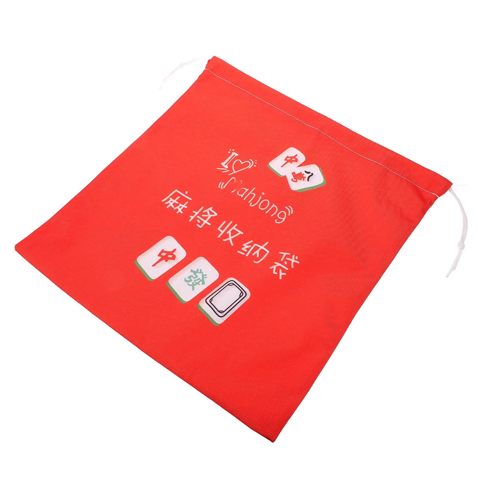 Borsa portaoggetti Mahjong rossa di grandi dimensioni in tessuto Oxford con coulisse, organizer portatile, porta tessere protettivo, accessorio da gioco