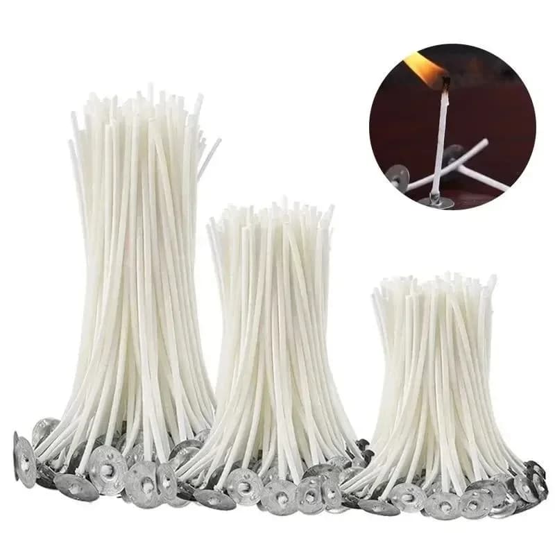 100 pz stoppini per candele 9/15/20 cm cera senza fumo nucleo in puro cotone per candele fai da te pre-cerate stoppini strumenti per la produzione di candele fatte a mano