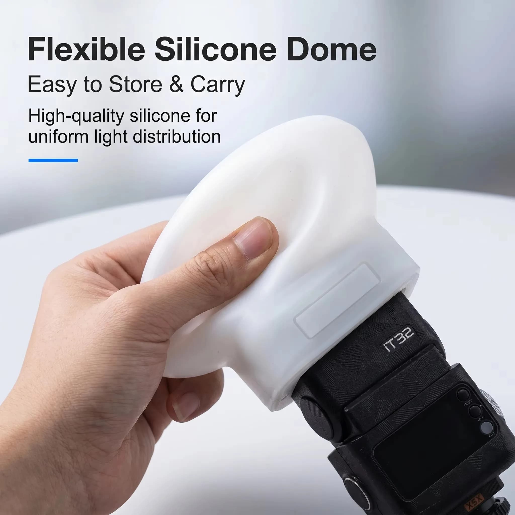 Copertura diffusore flash in silicone compatibile con Godox IT32, elimina le ombre dure, luce di riempimento portatile per fotografia.