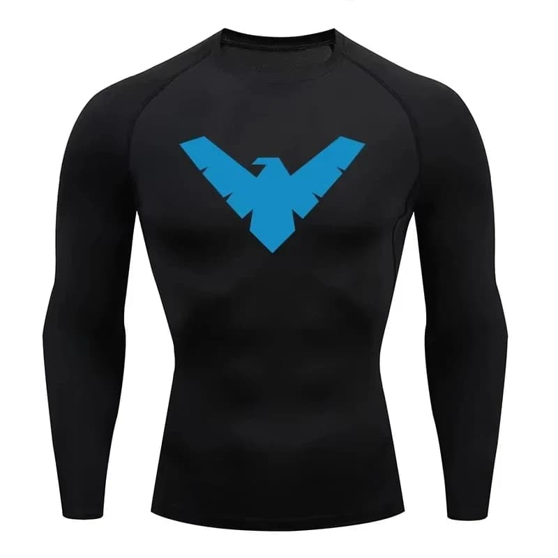 Maglia a Compressione da Uomo a Maniche Corte e Lunghe, Asciugatura Rapida, Top per Allenamento in Palestra, Corsa, Fitness, Protezione UV
