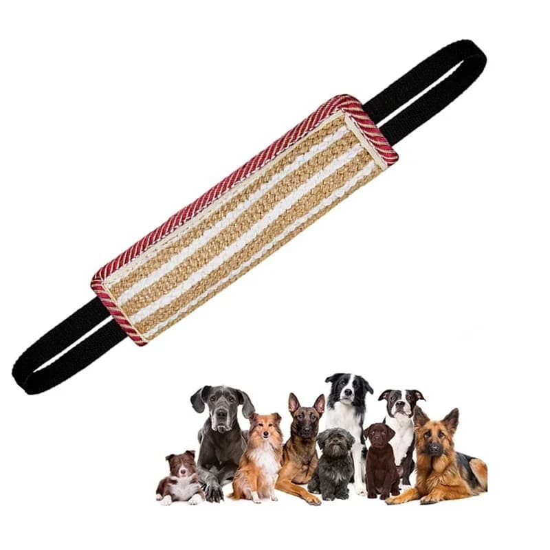 Durevole Pet Training Tug Toy Pillow juta Bite Sleeve con 2 manici in corda per cani di piccola taglia Puppy Interactive Play Game