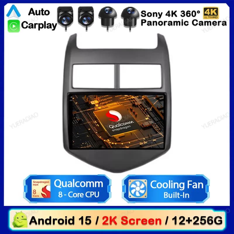 Android 15 Autoradio Per Chevrolet Aveo 2 Sonic T300 2011 - 2015 CarPlay Auto Multimedia Stereo Video Player NAVI GPS 4G WIFI BT