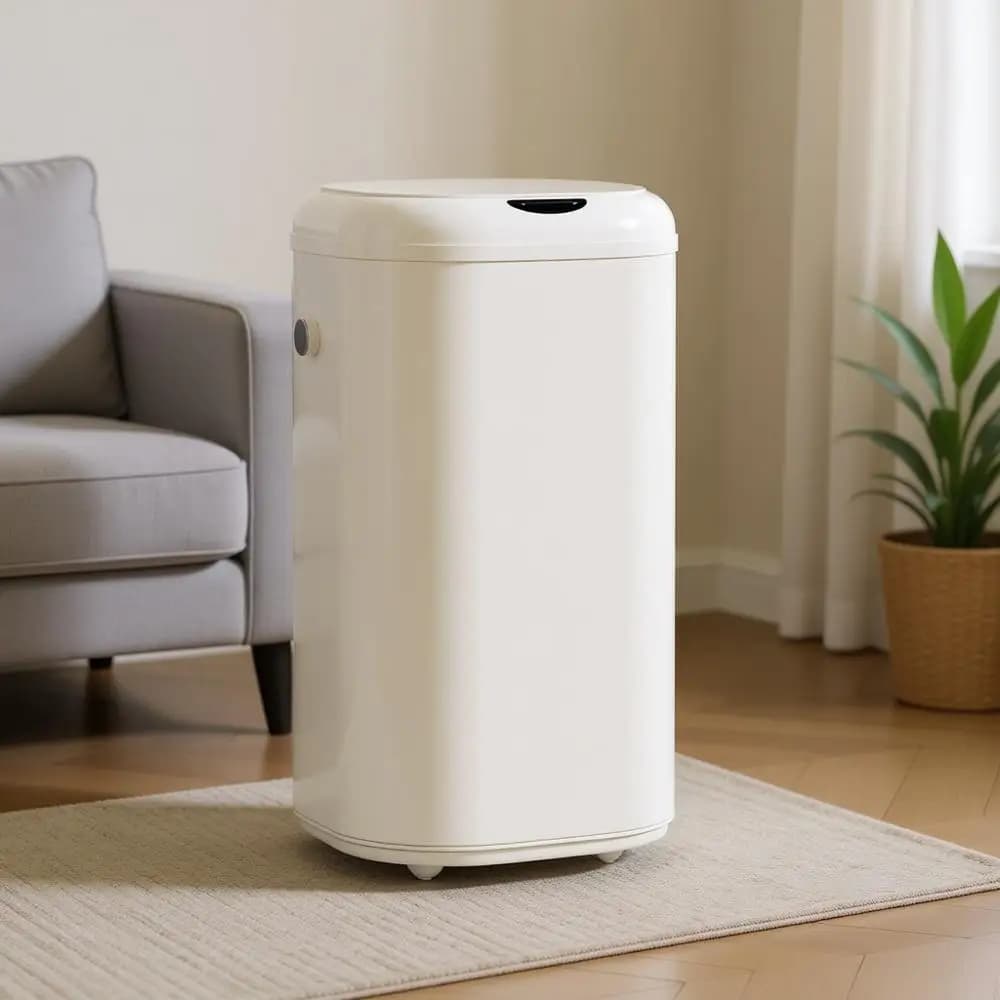 Cestino per Rifiuti Automatico Senza Contatto da 8 Galloni con Coperchio e Ruote, Bidone Elettrico Coperto per Camera da Letto, Camper, Ufficio, Ristorante