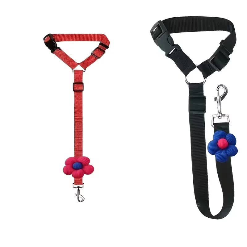 2Pc Dog Safety Harness, Adjustable Car Safety Restraint Belt, Equipped with a Sturdy Metal Buckle, Easy-To-Install Car Leash, Specifically for Pet Travel