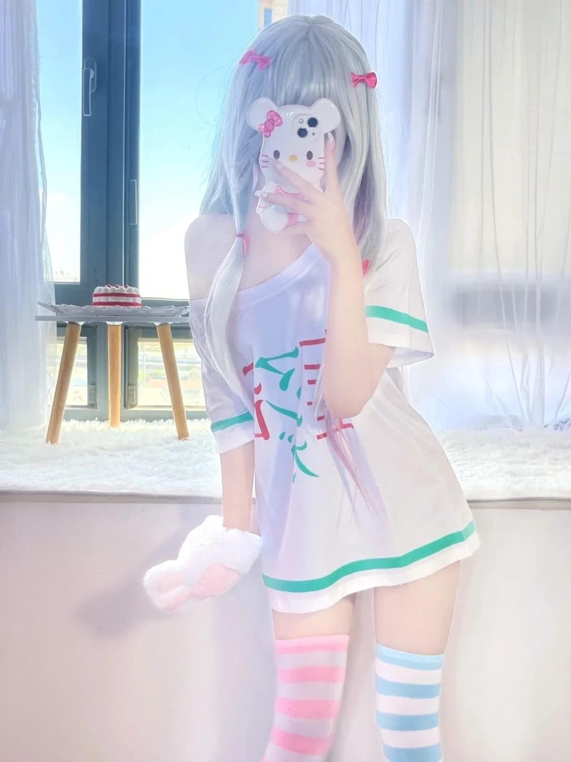 New Anime Eromanga Sensei Cosplay Suits Izumi Sagiri Pink pigiama Blue Jacket Long Silver Ero-Sensei Kawaii Girls t-shirt
