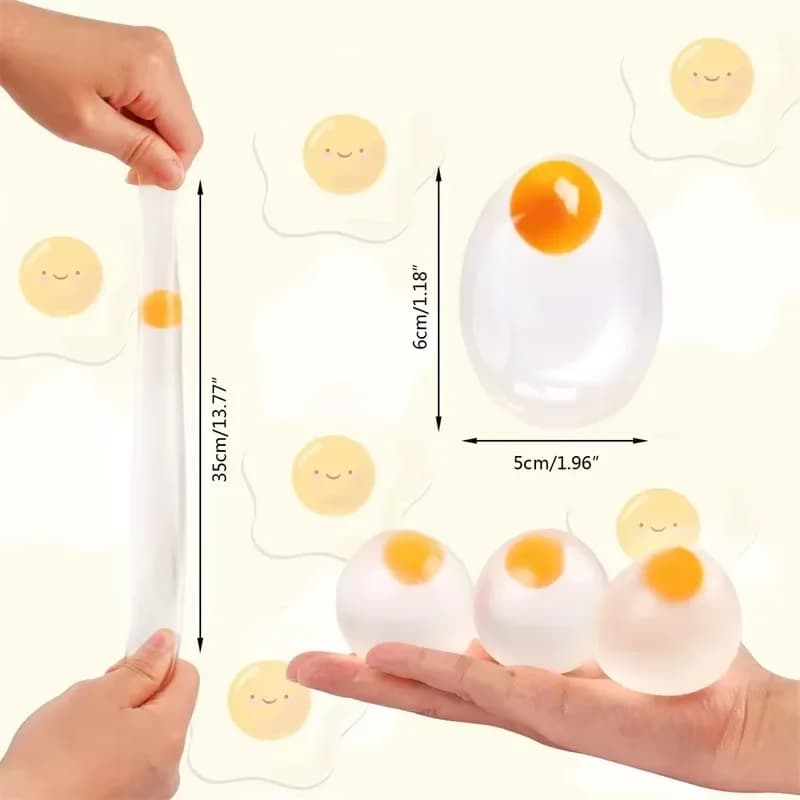 Palla Squishy Trasparente a Forma di Uovo, Giocattolo Antistress da Spremere, Divertente Regalo Sensoriale per Bambini e Adulti
