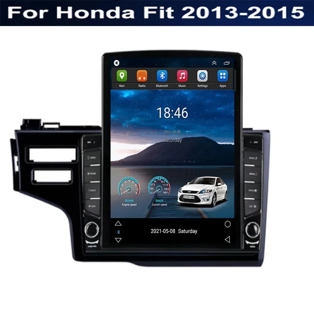 Tesla Style Car Radio For Honda Jazz 3 2015 - 2030 Fit 3 GP GK 2013-2030 Wireless CarPlay Android 14 Auto Car Multimedia GPS DVR