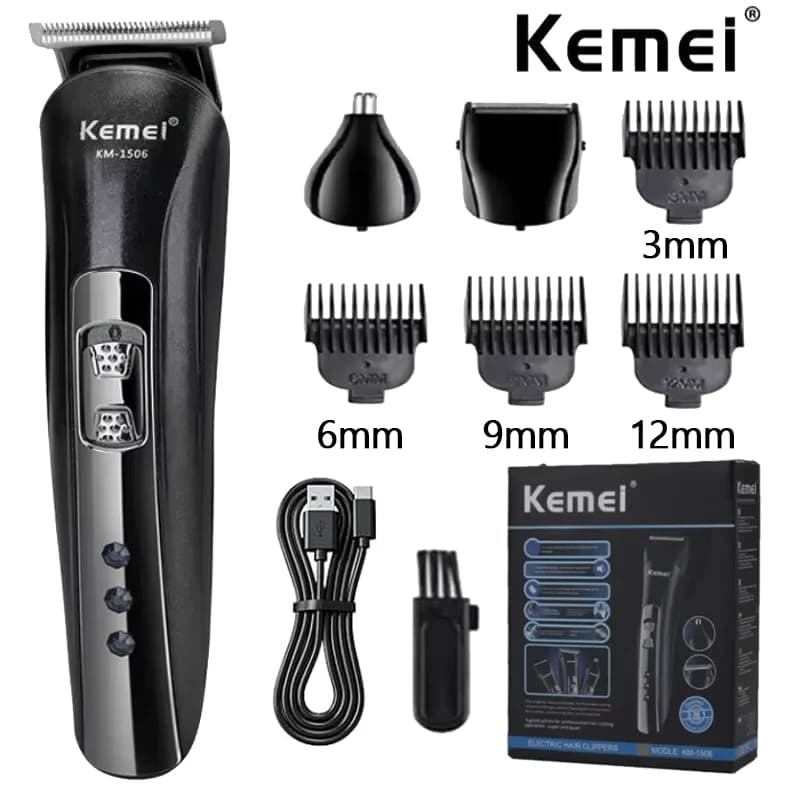 Kemei KM-1506 3 in 1 rasoio elettrico ricarica USB tagliacapelli elettrico ricaricabile naso macchina da barba professionale trimmer